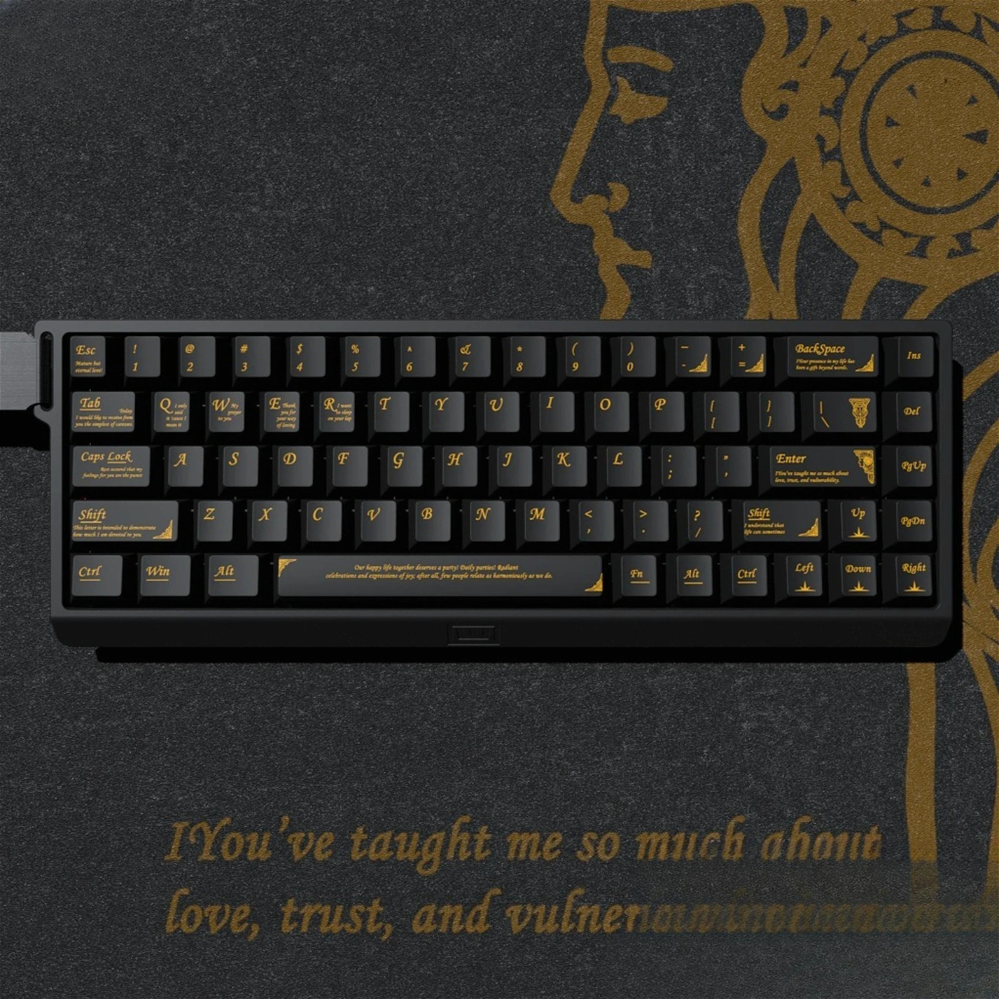 Black Gold Themed Cherry Keycap Kit PBT PC Large Optical Transmission Capacity 61/75/87/104/108 Gaming Mechanical Keyboard
Black Gold Themed Cherry Keycap Kit PBT PC Large Optical Transmission Capacity 61/75/87/104/108 Gaming Mechanical Keyboard