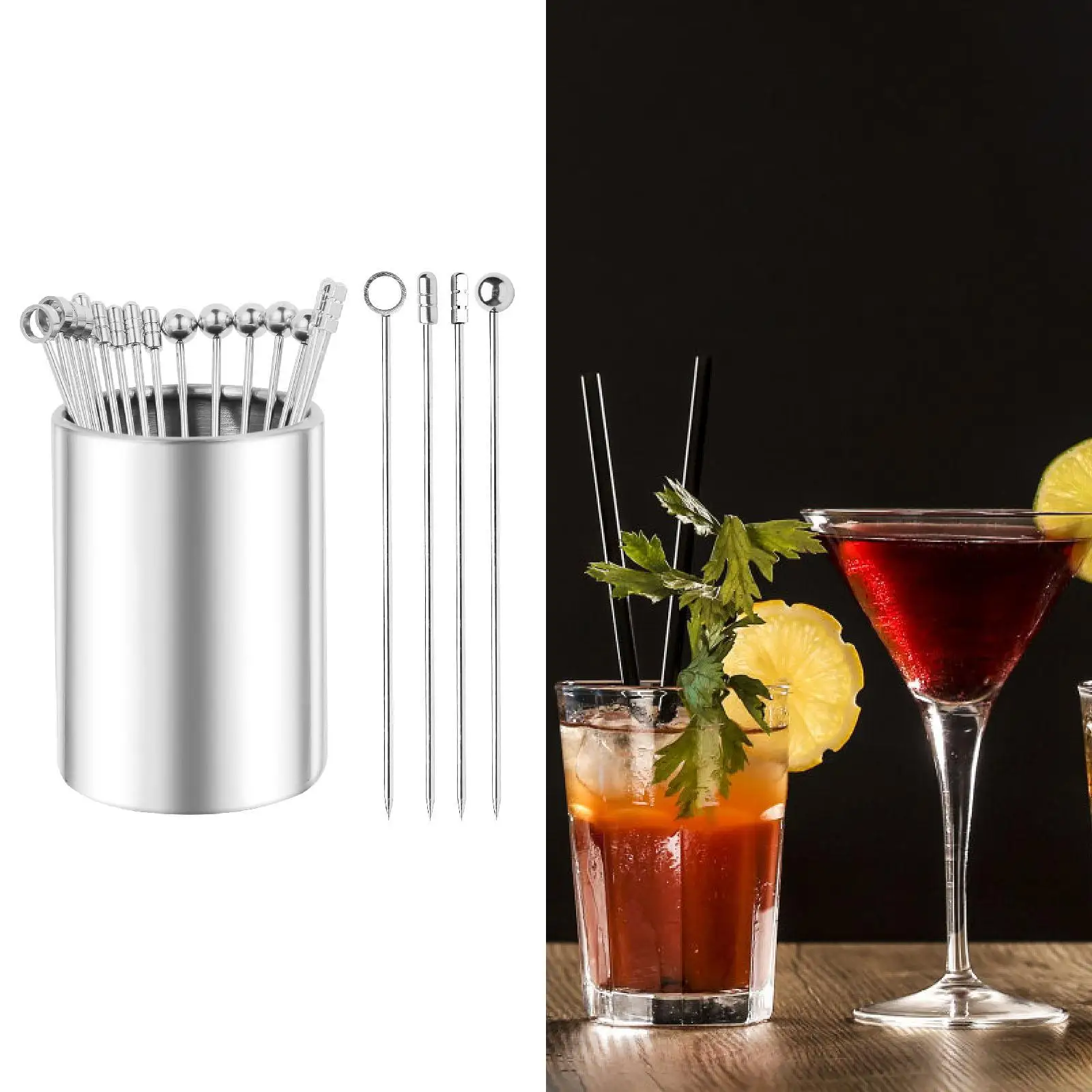 20x Cocktail Toothpicks with Holder Appetizer Skewers Party Favor Garnish Picks Drink Picks Metal Martini Picks for Cake Cafe
20x Cocktail Toothpicks with Holder Appetizer Skewers Party Favor Garnish Picks Drink Picks Metal Martini Picks for Cake Cafe