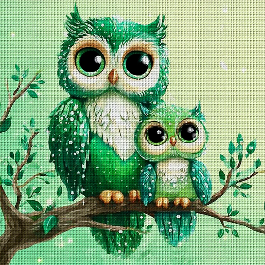 1PC 36X36cm/14.1X14.1in, 11CT print cross stitch DIY kit,Green Mother&Baby Owl,adult beginner's relaxed cross stitch stitch set
1PC 36X36cm/14.1X14.1in, 11CT print cross stitch DIY kit,Green Mother&Baby Owl,adult beginner's relaxed cross stitch stitch set