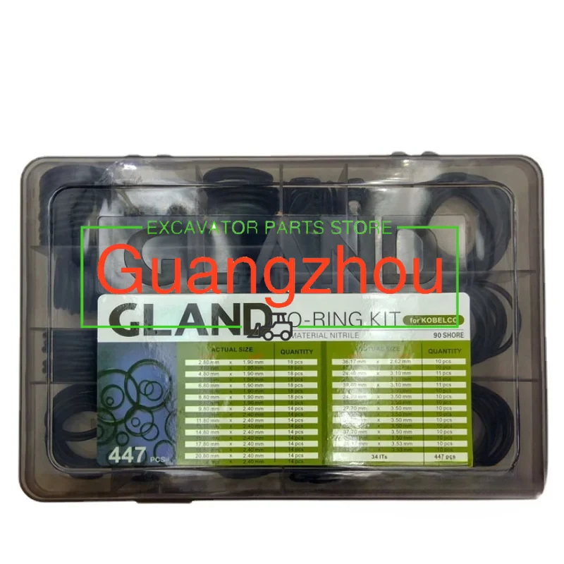 O-ring Repair kit 447PCS KOBELCO Excavator Set Hardness 90 NBR High Pressure Rubber Sealing
O-ring Repair kit 447PCS KOBELCO Excavator Set Hardness 90 NBR High Pressure Rubber Sealing