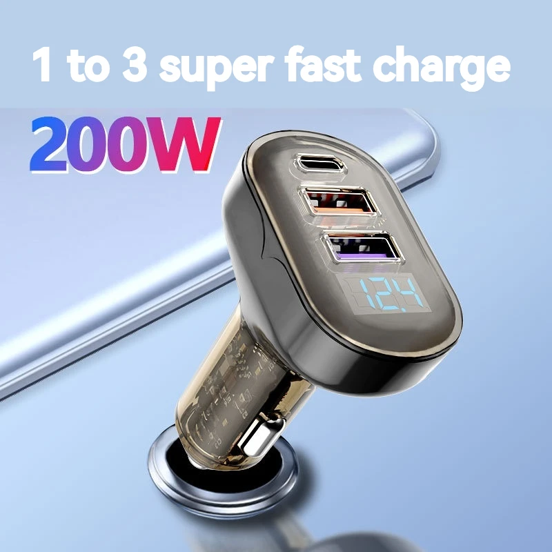 Car Charger 200W Super Fast Charger E-Cigarette Flash Charger Car Converter Dual Usb Tpye C Fast Charge Port
Car Charger 200W Super Fast Charger E-Cigarette Flash Charger Car Converter Dual Usb Tpye C Fast Charge Port