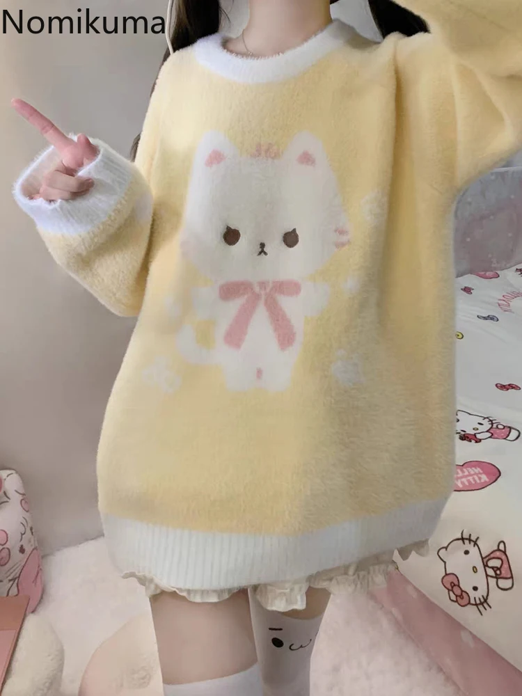 Cute Pullovers for Women Korean Jumper Autumn Winter Clothing Cartoon Embroidery Sueter Mujer Knitted Oversized Sweater Tops
Cute Pullovers for Women Korean Jumper Autumn Winter Clothing Cartoon Embroidery Sueter Mujer Knitted Oversized Sweater Tops