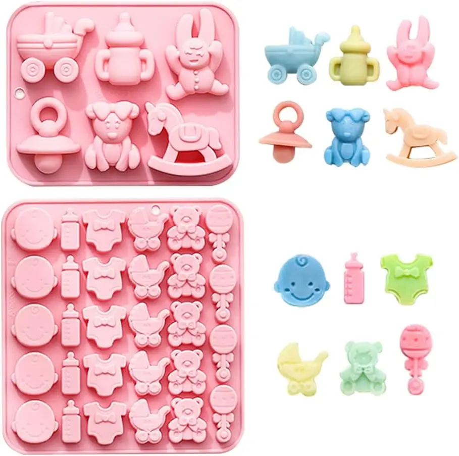 Baby Shower Silicone Chocolate Mold Baby Bottle Pacifier Chocolate Candy Gummy Molds for Birthday Party Cake Decoration
Baby Shower Silicone Chocolate Mold Baby Bottle Pacifier Chocolate Candy Gummy Molds for Birthday Party Cake Decoration
