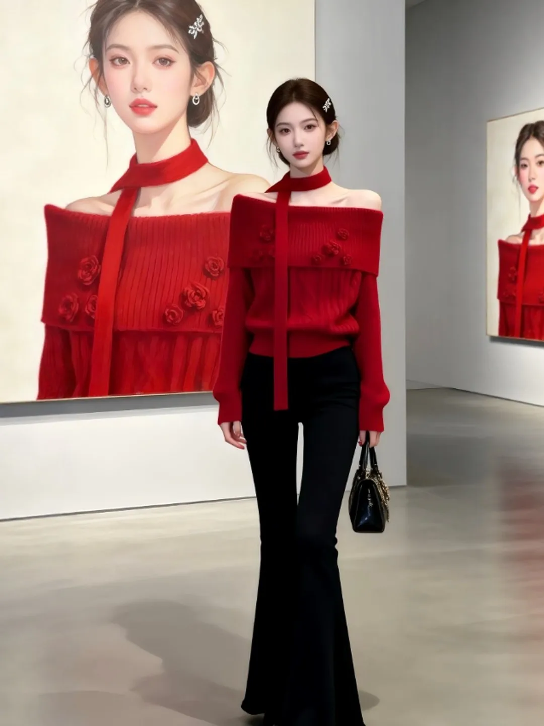 Красный свитер на одно плечо, нежный, модный, весенний, женский топ, новогодняя одежда, мягкий, длинный, с круглым вырезом, свитер
Красный свитер на одно плечо, нежный, модный, весенний, женский топ, новогодняя одежда, мягкий, длинный, с круглым вырезом, свитер