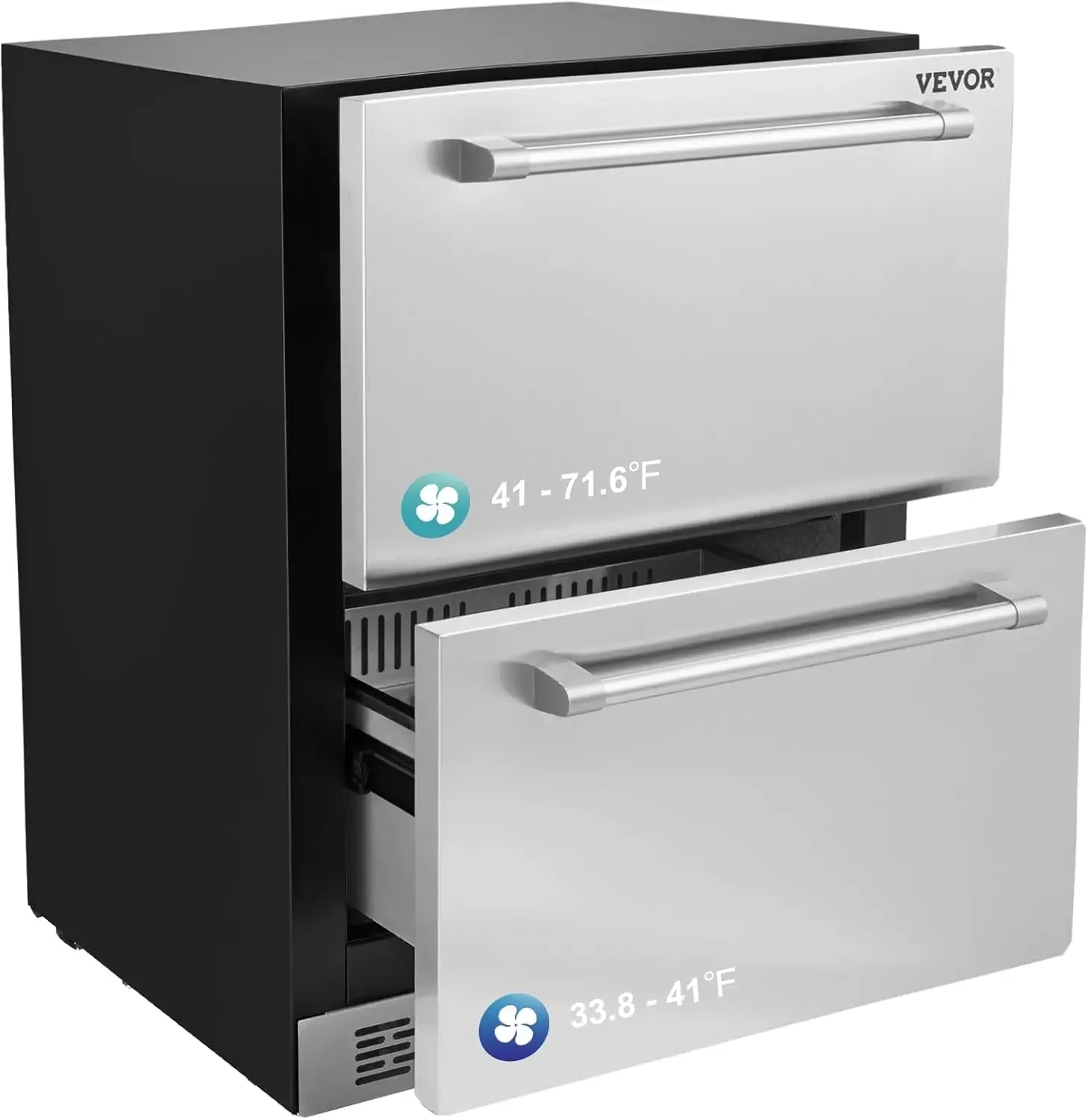 24" Undercounter Refrigerator, 2 Drawer Wine Refrigerator with Different Temperature, 4.87 Cu.ft. Capacity
24" Undercounter Refrigerator, 2 Drawer Wine Refrigerator with Different Temperature, 4.87 Cu.ft. Capacity