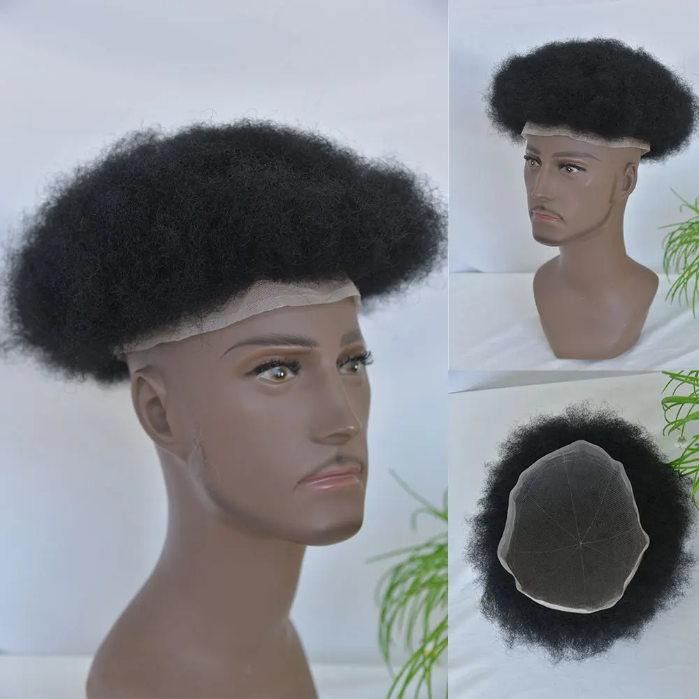 Men's French Full Lace Afro Kinky Curly Toupee for Men Human Hair 4MM-10MM Curl Hair Pieces 10x8Inch System for Hair for Men
Men's French Full Lace Afro Kinky Curly Toupee for Men Human Hair 4MM-10MM Curl Hair Pieces 10x8Inch System for Hair for Men