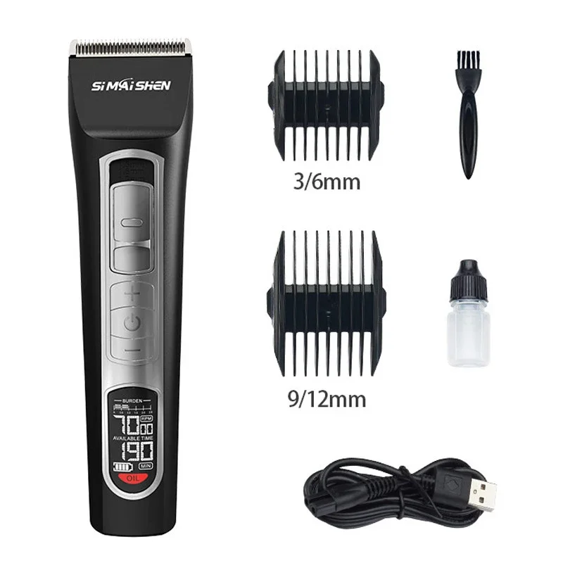 Professional Rechargeable Electric Hair Clipper Cordless Hair Trimmer for Barbershop Salon Oil Head Beard Grooming Cutting Kit f
Professional Rechargeable Electric Hair Clipper Cordless Hair Trimmer for Barbershop Salon Oil Head Beard Grooming Cutting Kit f