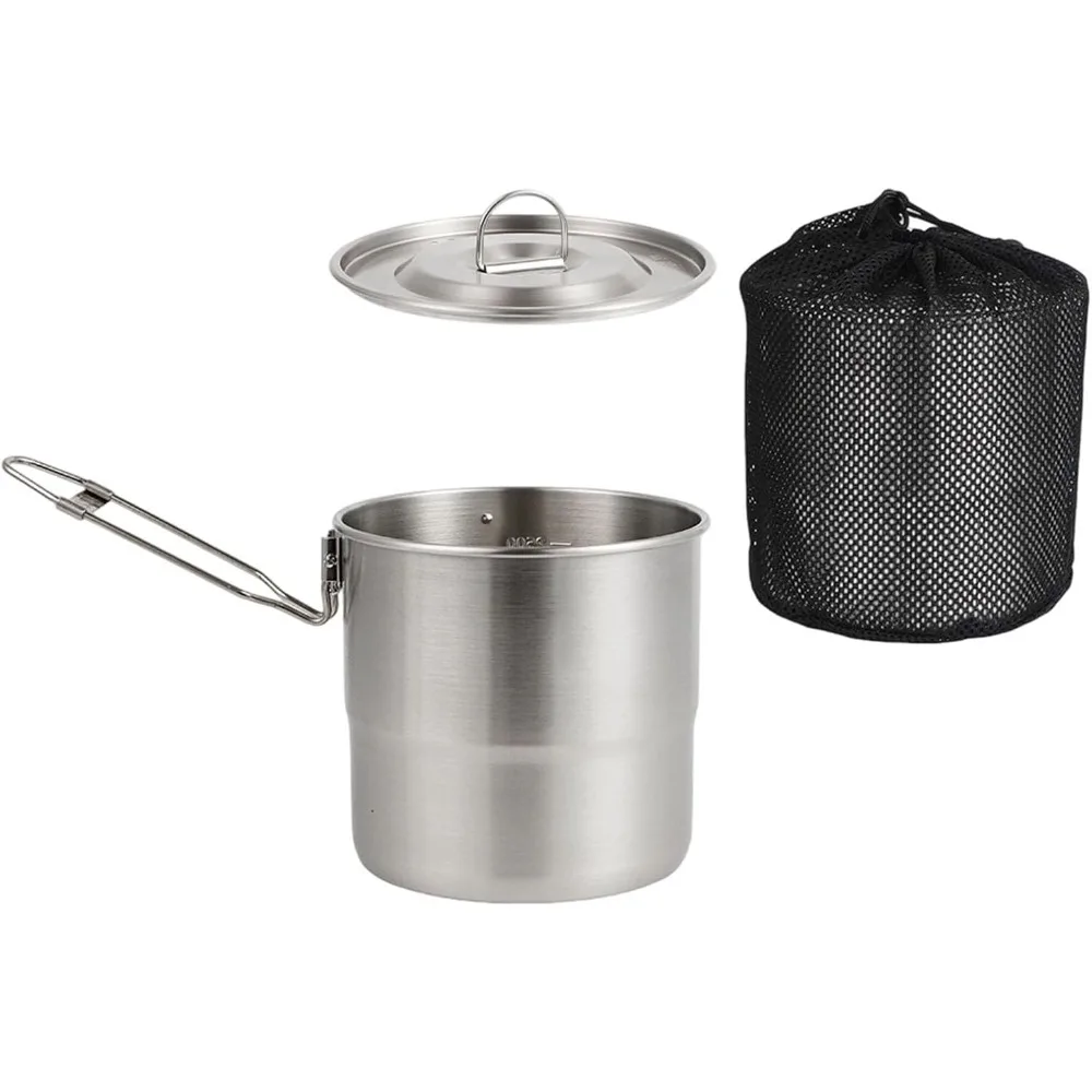 Outdoor Camping Cooking Pot Ultralight 304 Stainless Steel with Lid Cookware for Backpacking Survival Travel Fishing Hiking
Outdoor Camping Cooking Pot Ultralight 304 Stainless Steel with Lid Cookware for Backpacking Survival Travel Fishing Hiking