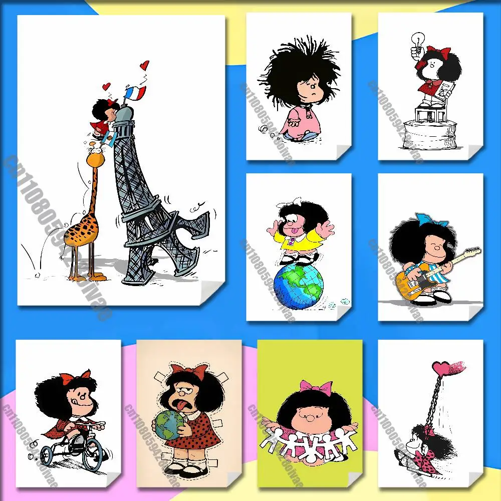 Cute M-Mafalda Girl Comic Poster Wall Murals For Home 21x30cm Self-adhesive Decoration Sticker Playbill Cover
Cute M-Mafalda Girl Comic Poster Wall Murals For Home 21x30cm Self-adhesive Decoration Sticker Playbill Cover