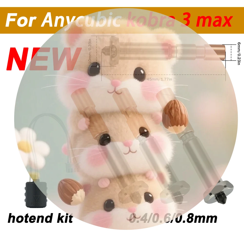 Upgrade Nozzle For Anycubic Kobra 3 Max Hotend Kobra 3 Max Nozzle Throat 0.4mm 0.6mm 0.8mm Replaceable Nozzles
Upgrade Nozzle For Anycubic Kobra 3 Max Hotend Kobra 3 Max Nozzle Throat 0.4mm 0.6mm 0.8mm Replaceable Nozzles