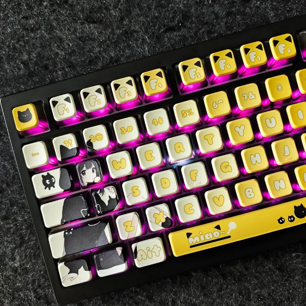 Yellow black cat girl wooting personality four-sided transparent keycaps DIY customization full set 61 68 75 87 98 104 108keys
Yellow black cat girl wooting personality four-sided transparent keycaps DIY customization full set 61 68 75 87 98 104 108keys