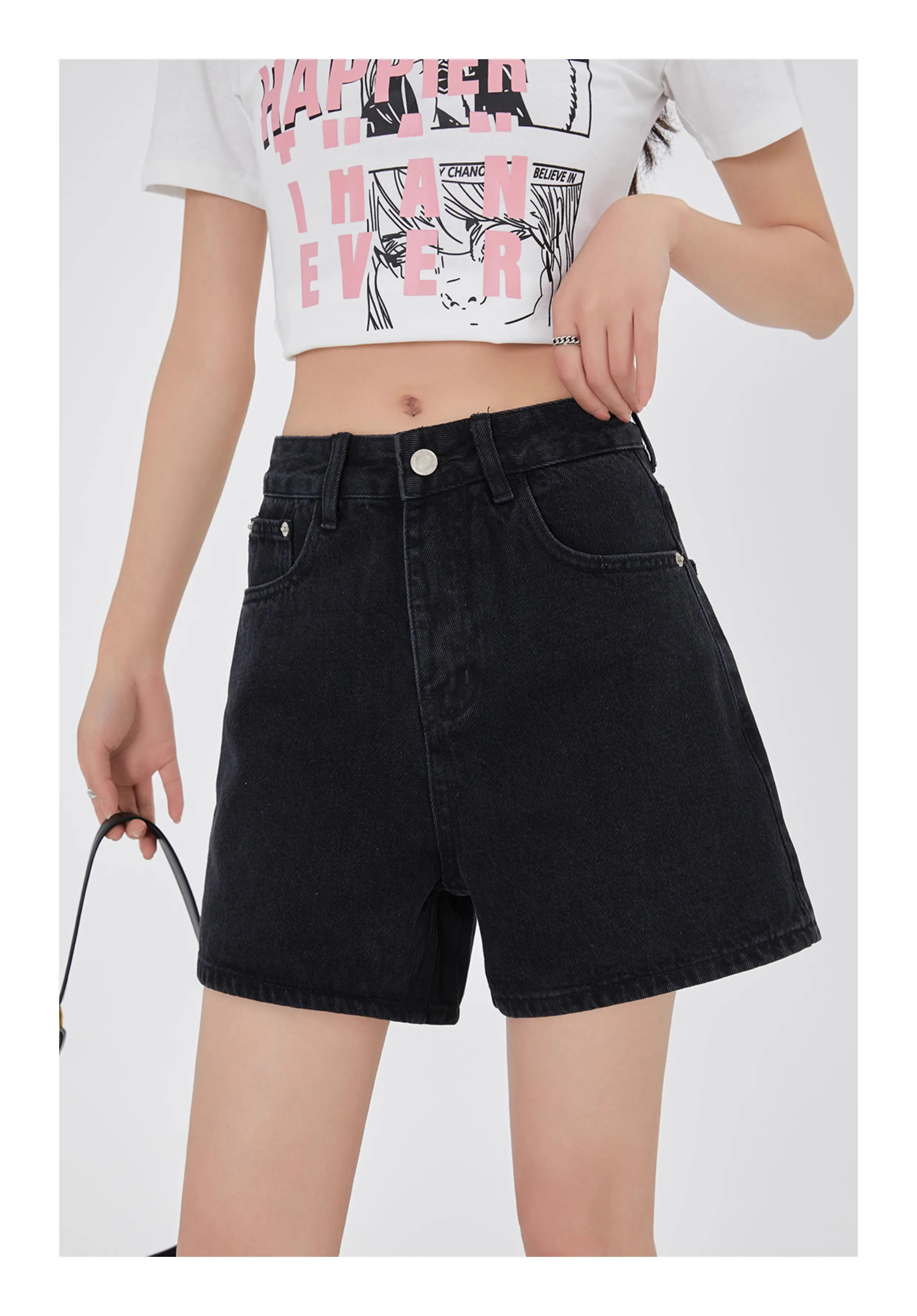ZHISILAO New Black Mini Denim Shorts Women Casual High Waist Wide Leg Jeans Shorts Summer 2024
ZHISILAO New Black Mini Denim Shorts Women Casual High Waist Wide Leg Jeans Shorts Summer 2024