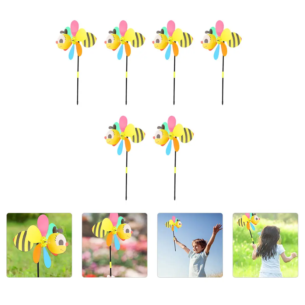 6 Pcs Three-dimensional Bee Windmill Honeybee Garden Pinwheels Whirligigs Lawn Child
6 Pcs Three-dimensional Bee Windmill Honeybee Garden Pinwheels Whirligigs Lawn Child