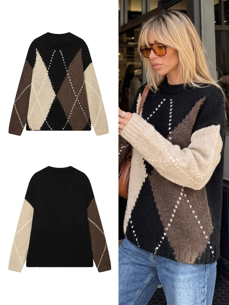 HH Women Autumn Warm Knitted Vintage Sweater Long Sleeve O Neck Argyle Plaid Pattern Tops 2026 Female Commuting Office Wear
HH Women Autumn Warm Knitted Vintage Sweater Long Sleeve O Neck Argyle Plaid Pattern Tops 2026 Female Commuting Office Wear
