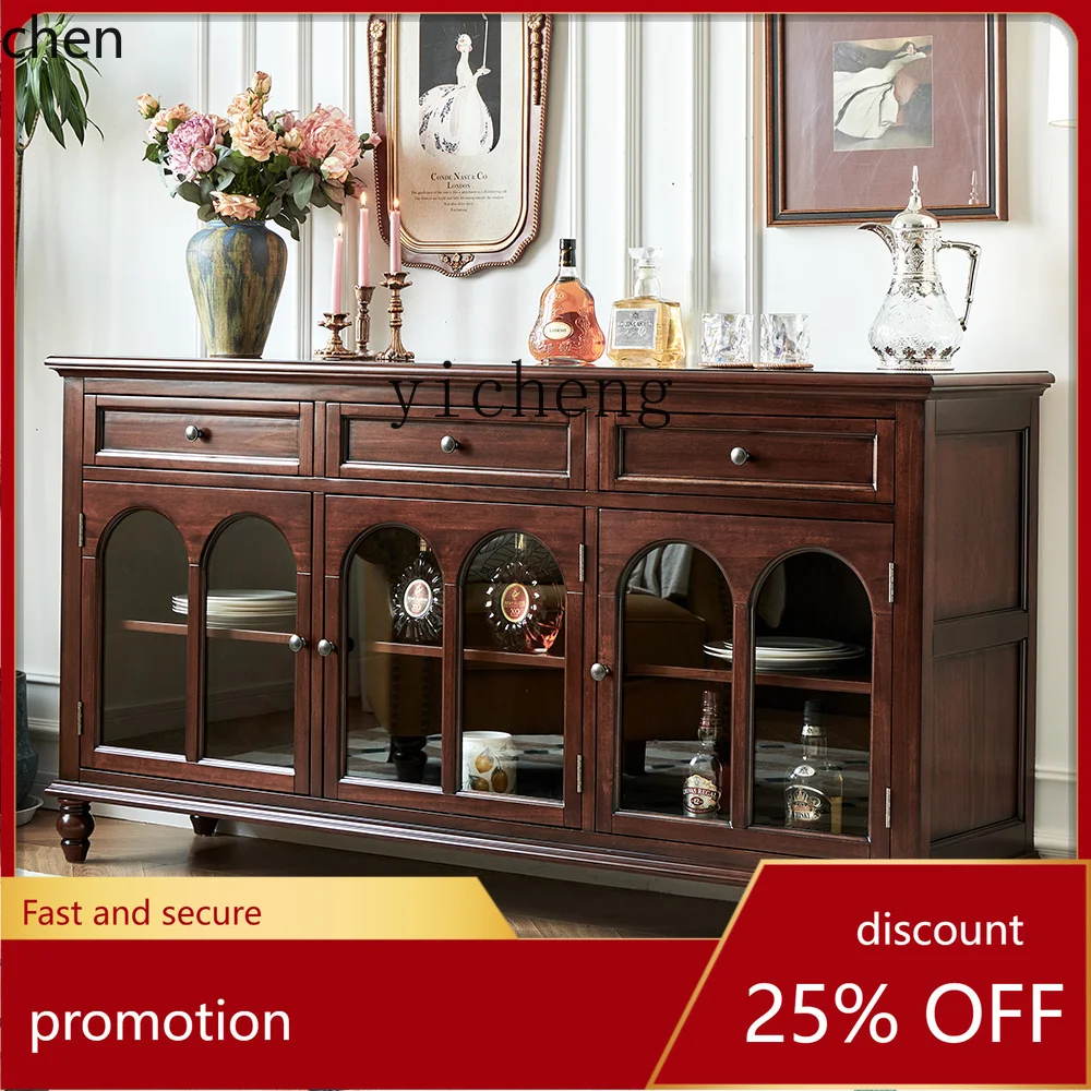 HXL solid wood dining side cabinet three-door cherry wood tea cabinet retro living room wall storage cabinet
HXL solid wood dining side cabinet three-door cherry wood tea cabinet retro living room wall storage cabinet