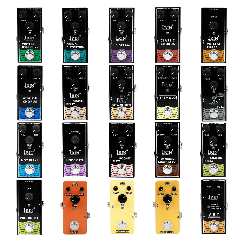 IRIN Guitar Effect Pedal Vintage Overdrive/Analog Delay/ABY/Dyna Compressor/Noise Gate/Digital Delay/Classic Chorus/Tremolo
IRIN Guitar Effect Pedal Vintage Overdrive/Analog Delay/ABY/Dyna Compressor/Noise Gate/Digital Delay/Classic Chorus/Tremolo