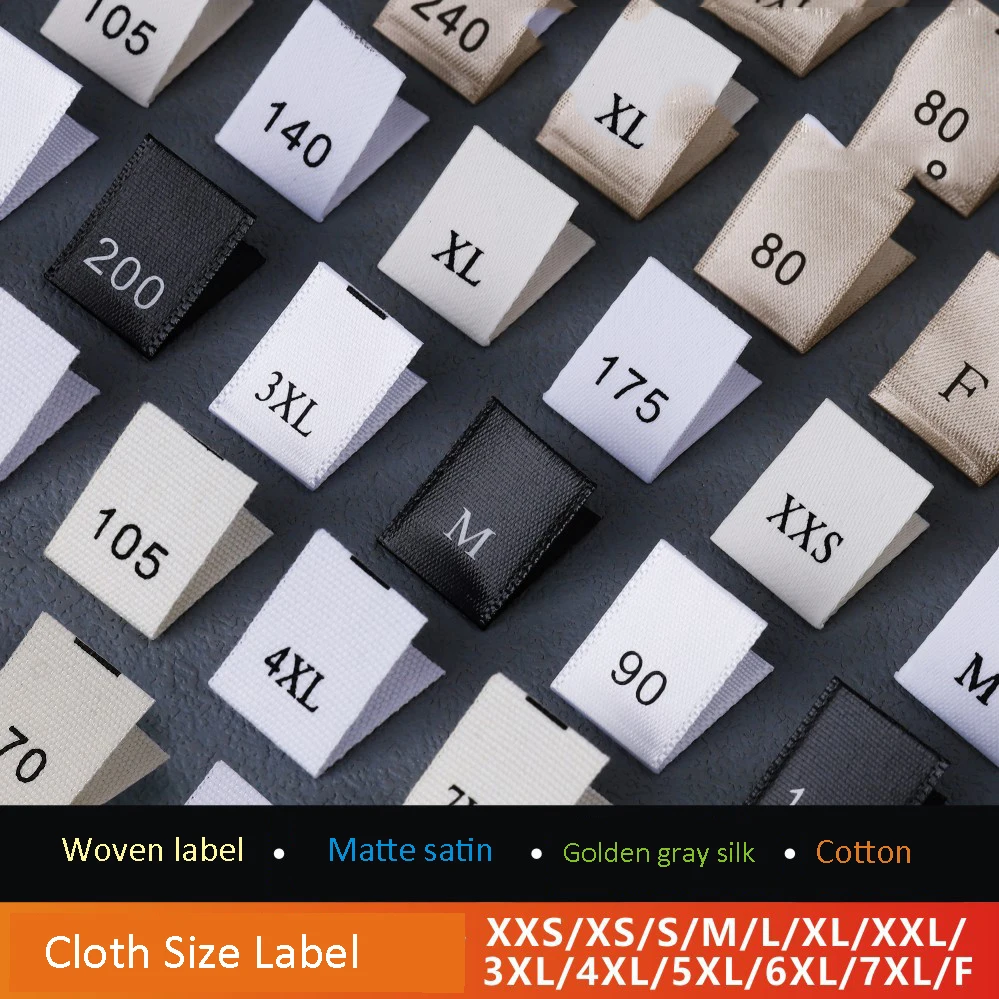 Stock Cotton Size Label XS/M/L Black White Golden Satin Silk Digital Number Label Manufacturer Soft Matte Clothing Size Label
Stock Cotton Size Label XS/M/L Black White Golden Satin Silk Digital Number Label Manufacturer Soft Matte Clothing Size Label
