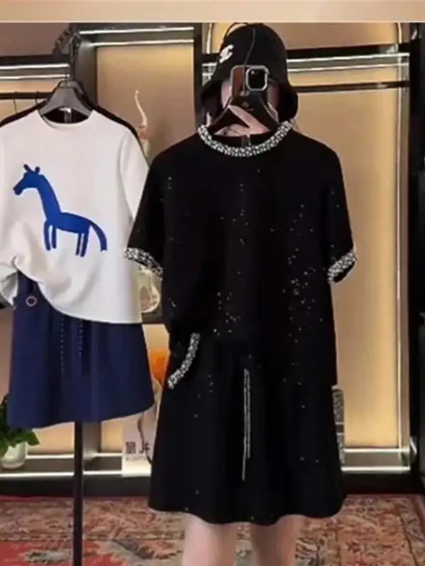 Casual Summer Faion ort Sve Gentle Skirt Set Women Two-Piece Set Soft Polyester Fiber round Neline Overhead Sle
Casual Summer Faion ort Sve Gentle Skirt Set Women Two-Piece Set Soft Polyester Fiber round Neline Overhead Sle