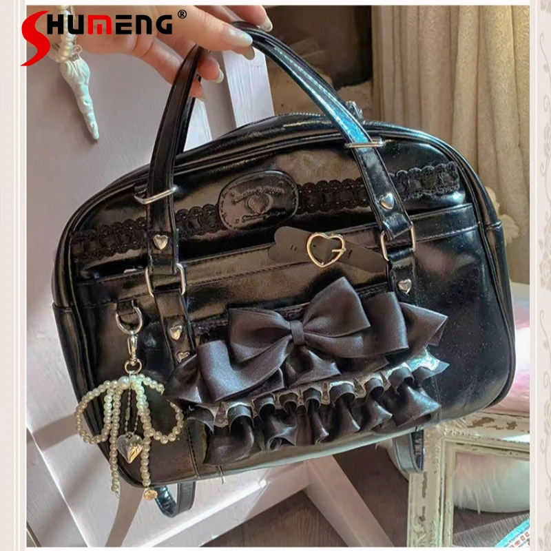 Retro Bow Lace Handbag Original Trendy Style Unique Design Ita Bag Fashion Double Shoulder Backpack Casual shopping Bag For Girl
Retro Bow Lace Handbag Original Trendy Style Unique Design Ita Bag Fashion Double Shoulder Backpack Casual shopping Bag For Girl