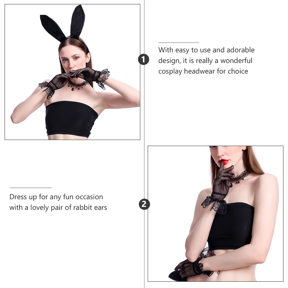 1 set Rabbit Ears Headband Necklace Kit Black Soft Lace Detail Cosplay Accessories Women Daily Wear Halloween Party Supplies
1 set Rabbit Ears Headband Necklace Kit Black Soft Lace Detail Cosplay Accessories Women Daily Wear Halloween Party Supplies
