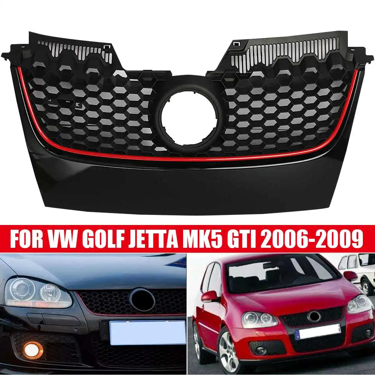 New Car Front Center Bumper Grille Grill Red Strip HONEY COMB For VW For Golf For Jetta GTI GLI MK5 2006-2009 Racing Grills
New Car Front Center Bumper Grille Grill Red Strip HONEY COMB For VW For Golf For Jetta GTI GLI MK5 2006-2009 Racing Grills