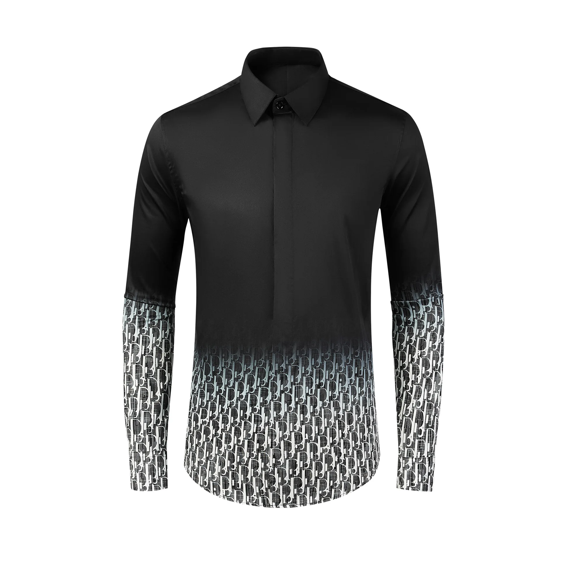 Cross border long sleeved digital letter semi gradient cotton elastic fashionable men's shirt collar casual printed top
Cross border long sleeved digital letter semi gradient cotton elastic fashionable men's shirt collar casual printed top