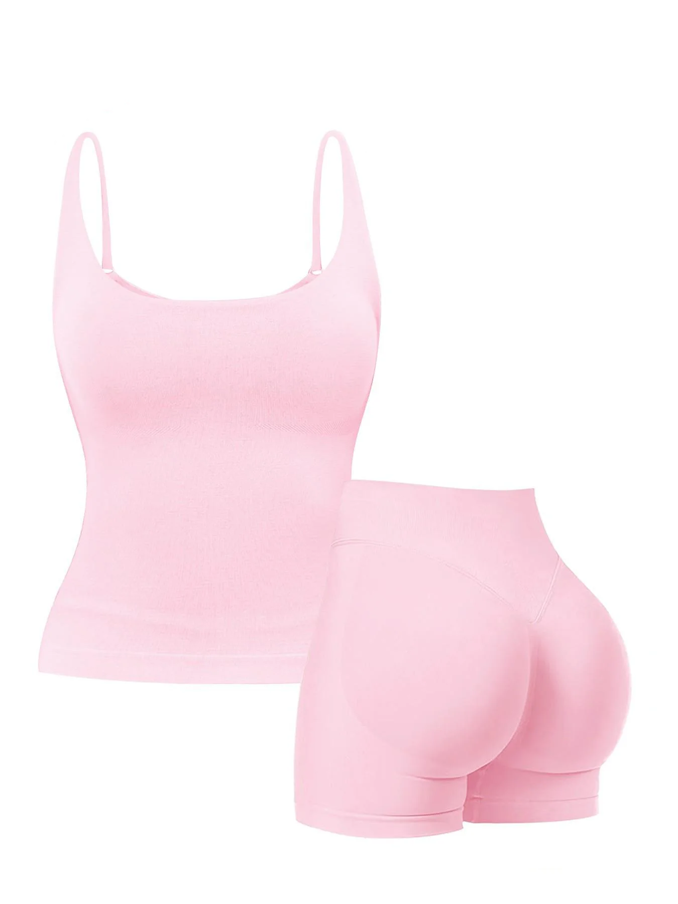 Seamless Women Yoga Tracksuit, Adjustable Back Cami& High Elastic Hip Lifting Shorts, Casual Activewear for Daily Workout Sports
Seamless Women Yoga Tracksuit, Adjustable Back Cami& High Elastic Hip Lifting Shorts, Casual Activewear for Daily Workout Sports