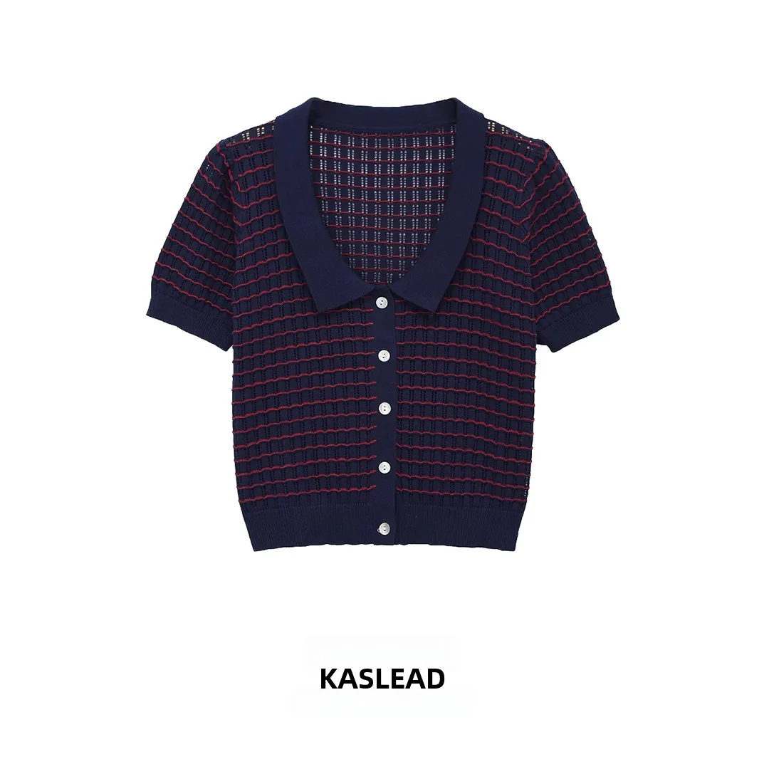 KASLEAD New Women's Fashion Short Sleeve Knitted Shirt round Collar Breathable Polyester Fiber Open Cardigan Style Spring 2026
KASLEAD New Women's Fashion Short Sleeve Knitted Shirt round Collar Breathable Polyester Fiber Open Cardigan Style Spring 2026