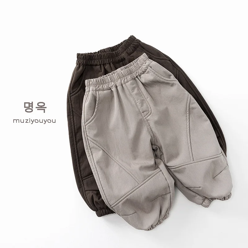 Autumn Winter Children Pants 1-8Y Boys Thick Warm Fleece Solid Spliced Jogger Casual Trousers Korean Toddler Wear Kids Clothing
Autumn Winter Children Pants 1-8Y Boys Thick Warm Fleece Solid Spliced Jogger Casual Trousers Korean Toddler Wear Kids Clothing
