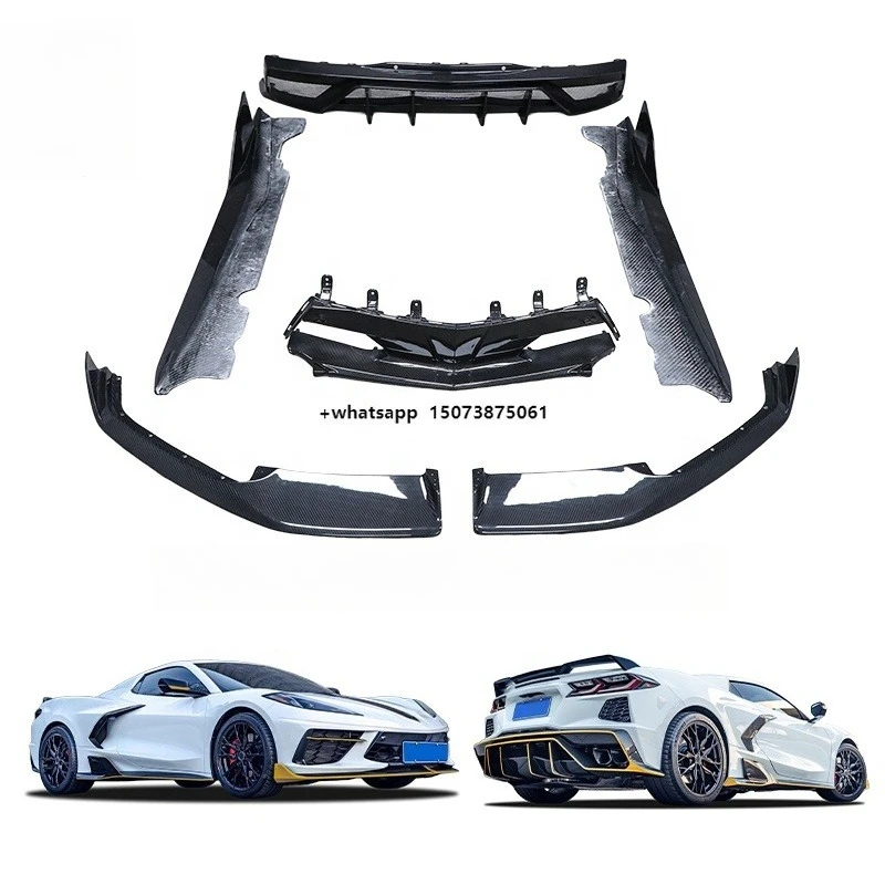 For Corvette C8 Body Kit Dry Carbon Fiber AD Style Front Lip Front Vents Side Skirts Rear Diffuser Bodykit
For Corvette C8 Body Kit Dry Carbon Fiber AD Style Front Lip Front Vents Side Skirts Rear Diffuser Bodykit