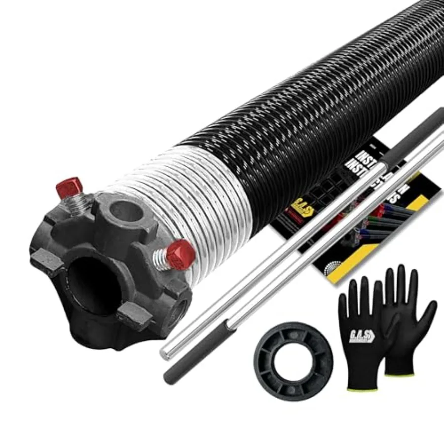 Garage Door Torsion Spring 218x2x26 for Right Side of Garage Door with Winding Bars, 1" Nylon Bushing, and Gloves Heavy Duty Pr
Garage Door Torsion Spring 218x2x26 for Right Side of Garage Door with Winding Bars, 1" Nylon Bushing, and Gloves Heavy Duty Pr