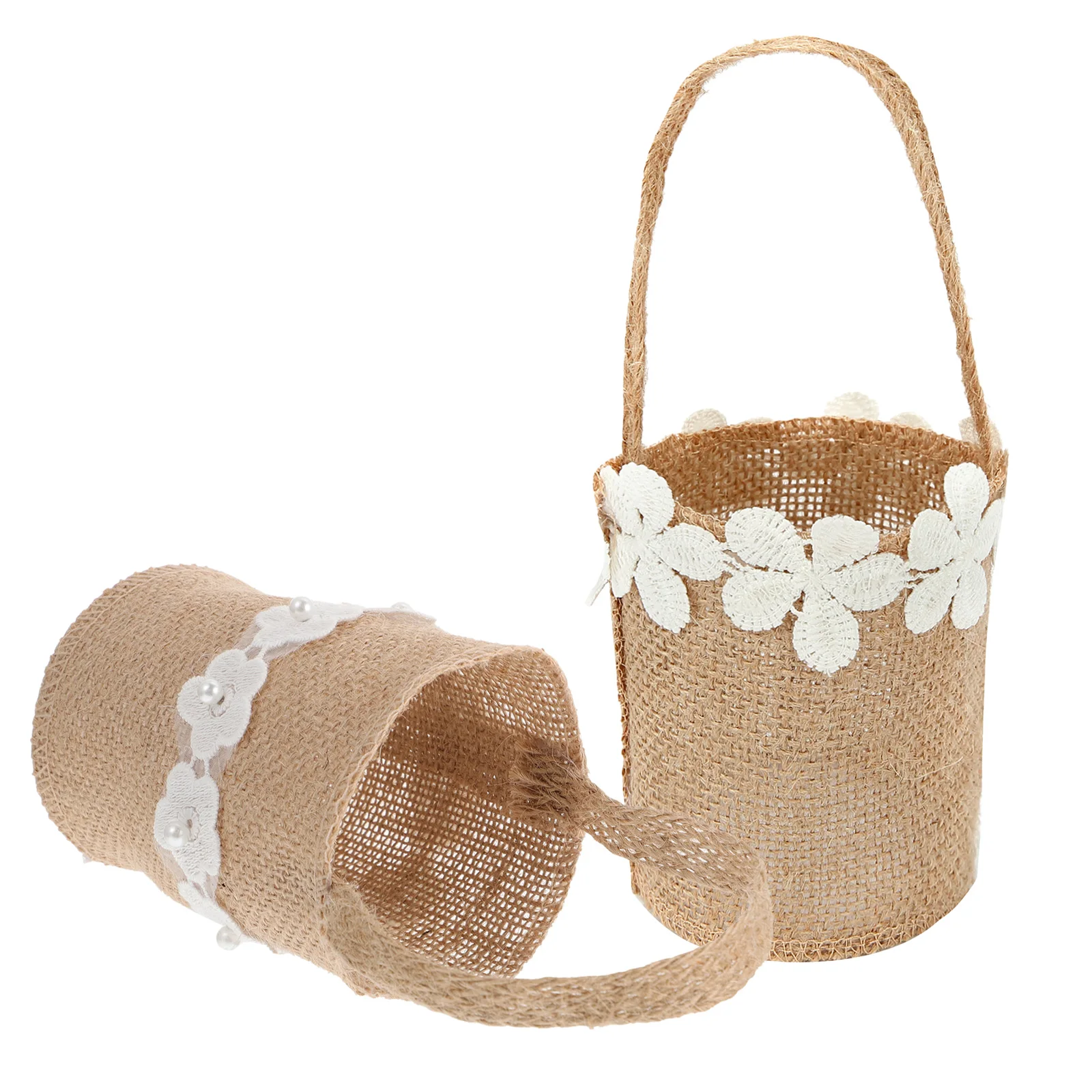 Flower Girl Basket 2 Pcs Elegant Handwoven Wedding Adornment Burlap Decorative Rustic Flower Baskets Gifts Storage
Flower Girl Basket 2 Pcs Elegant Handwoven Wedding Adornment Burlap Decorative Rustic Flower Baskets Gifts Storage