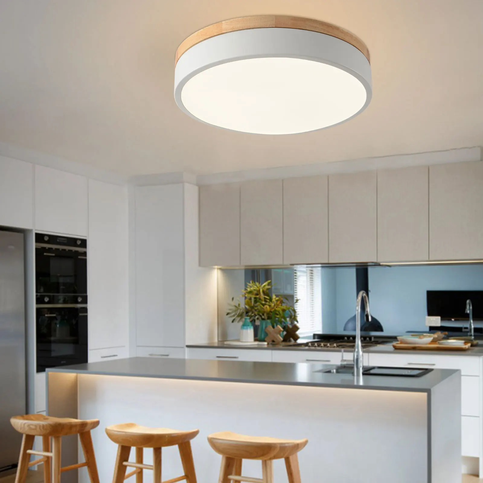 Three-Color LED Ceiling Lamp, 360° Coverage, Oak and Iron Construction, Energy-Efficient Light Source, Easy Installation for
Three-Color LED Ceiling Lamp, 360° Coverage, Oak and Iron Construction, Energy-Efficient Light Source, Easy Installation for