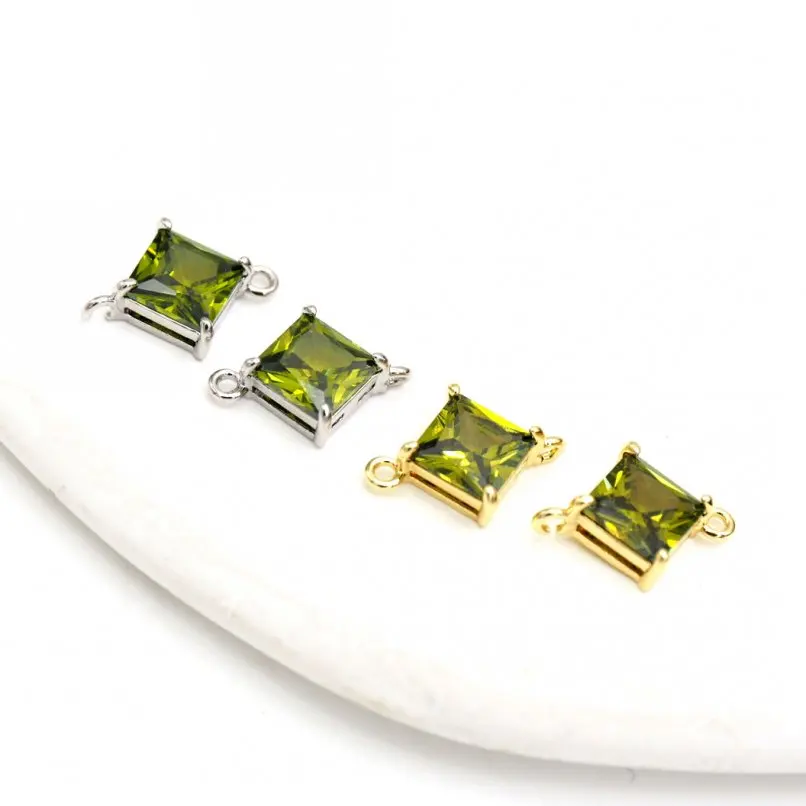 2Pcs Invisible Setting Square Connector Olive Green Cubic Zirconia Plated Copper Approx 9.4x12.9mm Jewelry Special Gift
2Pcs Invisible Setting Square Connector Olive Green Cubic Zirconia Plated Copper Approx 9.4x12.9mm Jewelry Special Gift