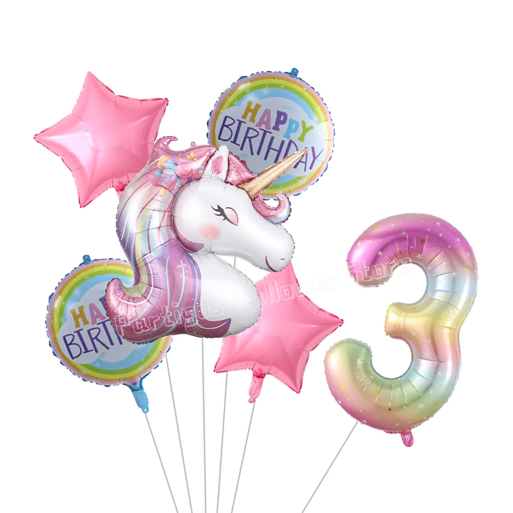 6pcs Unicorn Balloon Set With 40inch Number Balloon Rainbow Unicorn Foil Globos Wedding Baby Shower Birthday Party Decorations
6pcs Unicorn Balloon Set With 40inch Number Balloon Rainbow Unicorn Foil Globos Wedding Baby Shower Birthday Party Decorations