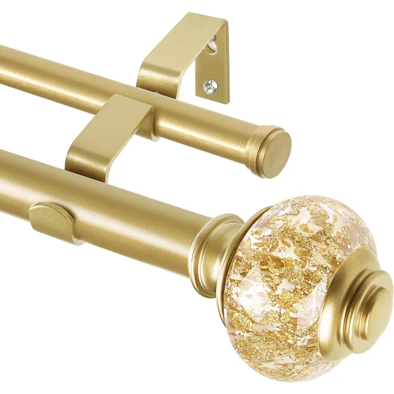 1 Inch Gold Double Curtain Rods 36 to 72 Inches (3 to 6 ft), Drapery Rods for Windows, Telescoping Dual Curtain Rod
1 Inch Gold Double Curtain Rods 36 to 72 Inches (3 to 6 ft), Drapery Rods for Windows, Telescoping Dual Curtain Rod