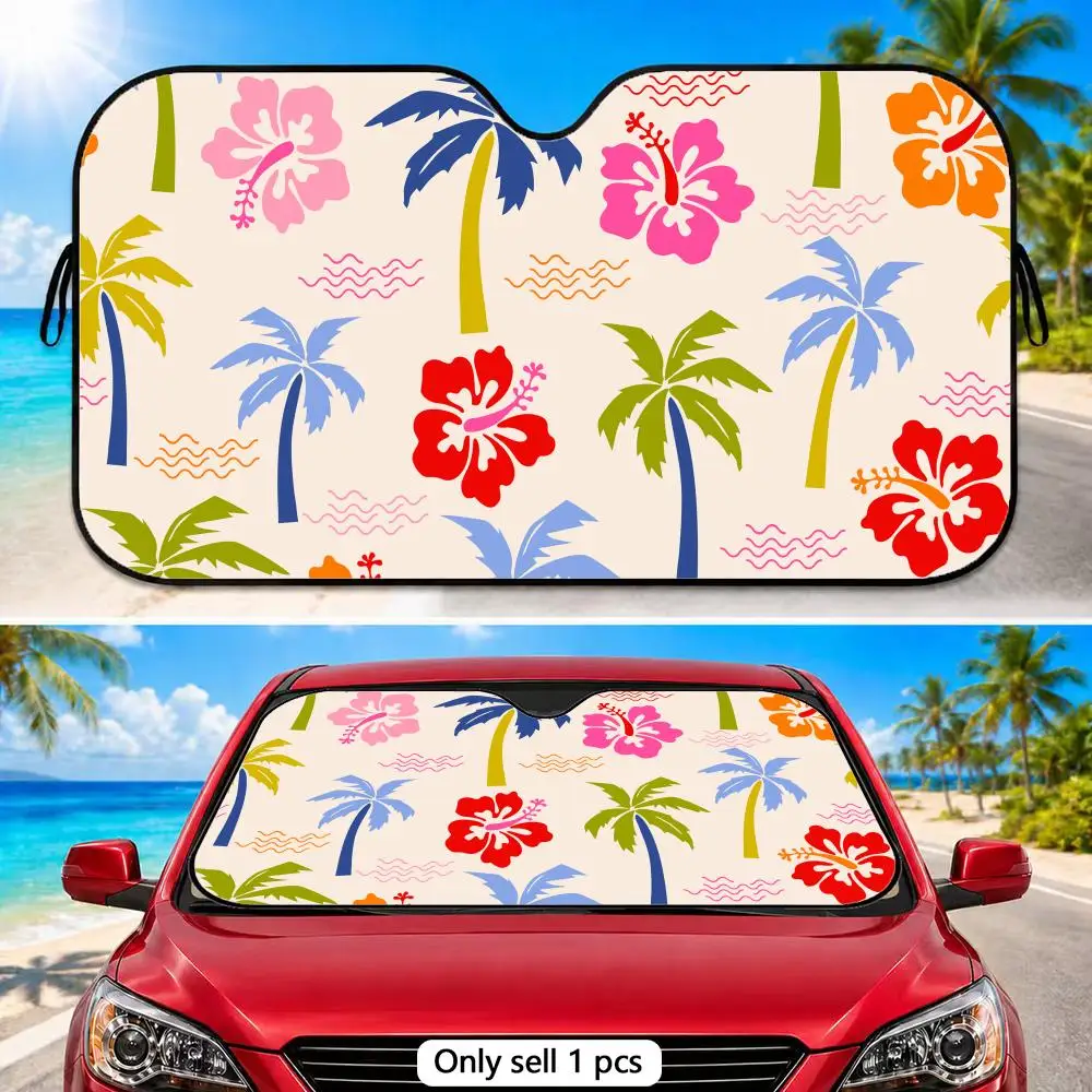 Plam Trees Flowers Sun Visor Reusable Foldable Aluminum Foil Sunshade UV Heat Insulation Cover for Car Front Windshield
Plam Trees Flowers Sun Visor Reusable Foldable Aluminum Foil Sunshade UV Heat Insulation Cover for Car Front Windshield