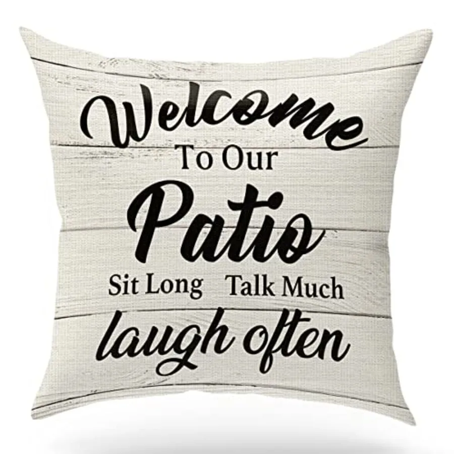 Welcome to Our Patio, Farmhouse Patio Throw Pillow Flannel Cushion Covers, Housewarming Gift, Summer Front Porch Decor, Sofa Li
Welcome to Our Patio, Farmhouse Patio Throw Pillow Flannel Cushion Covers, Housewarming Gift, Summer Front Porch Decor, Sofa Li
