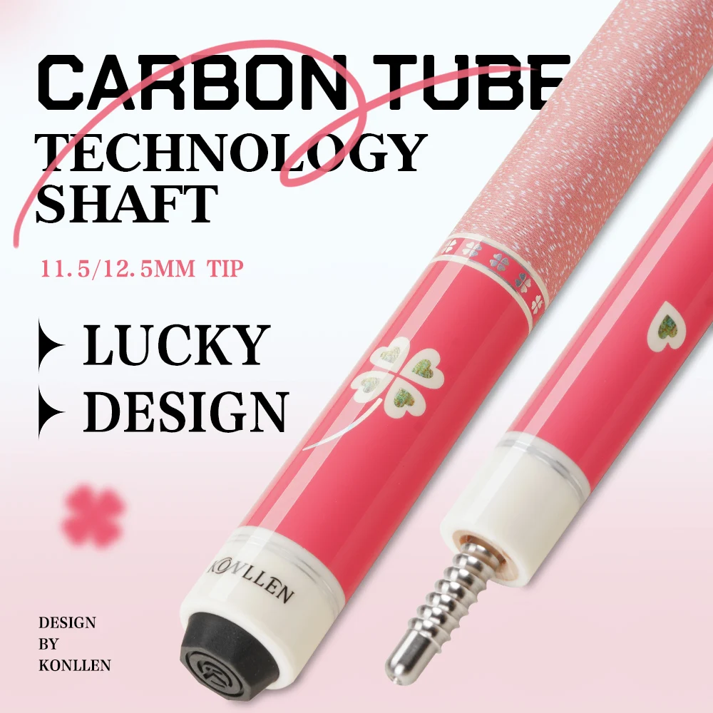 KONLLEN KL-Pink Billiard Pool Cue Carbon Maple Shaft 11.5/12.5mm Tip Technology Carbon Fiber Tube 3 * 8/8 Joint Cue Stick 148cm
KONLLEN KL-Pink Billiard Pool Cue Carbon Maple Shaft 11.5/12.5mm Tip Technology Carbon Fiber Tube 3 * 8/8 Joint Cue Stick 148cm