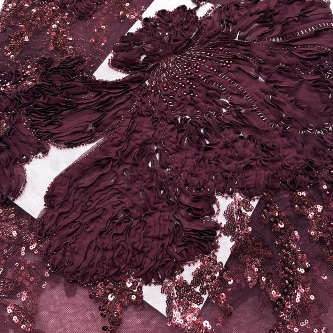 Luxury 3D Floral Ribbon Cording Appliqué Nigerian French Sequined Embroidered Tulle Lace Fabric Party Wedding Sewing Supplies
Luxury 3D Floral Ribbon Cording Appliqué Nigerian French Sequined Embroidered Tulle Lace Fabric Party Wedding Sewing Supplies