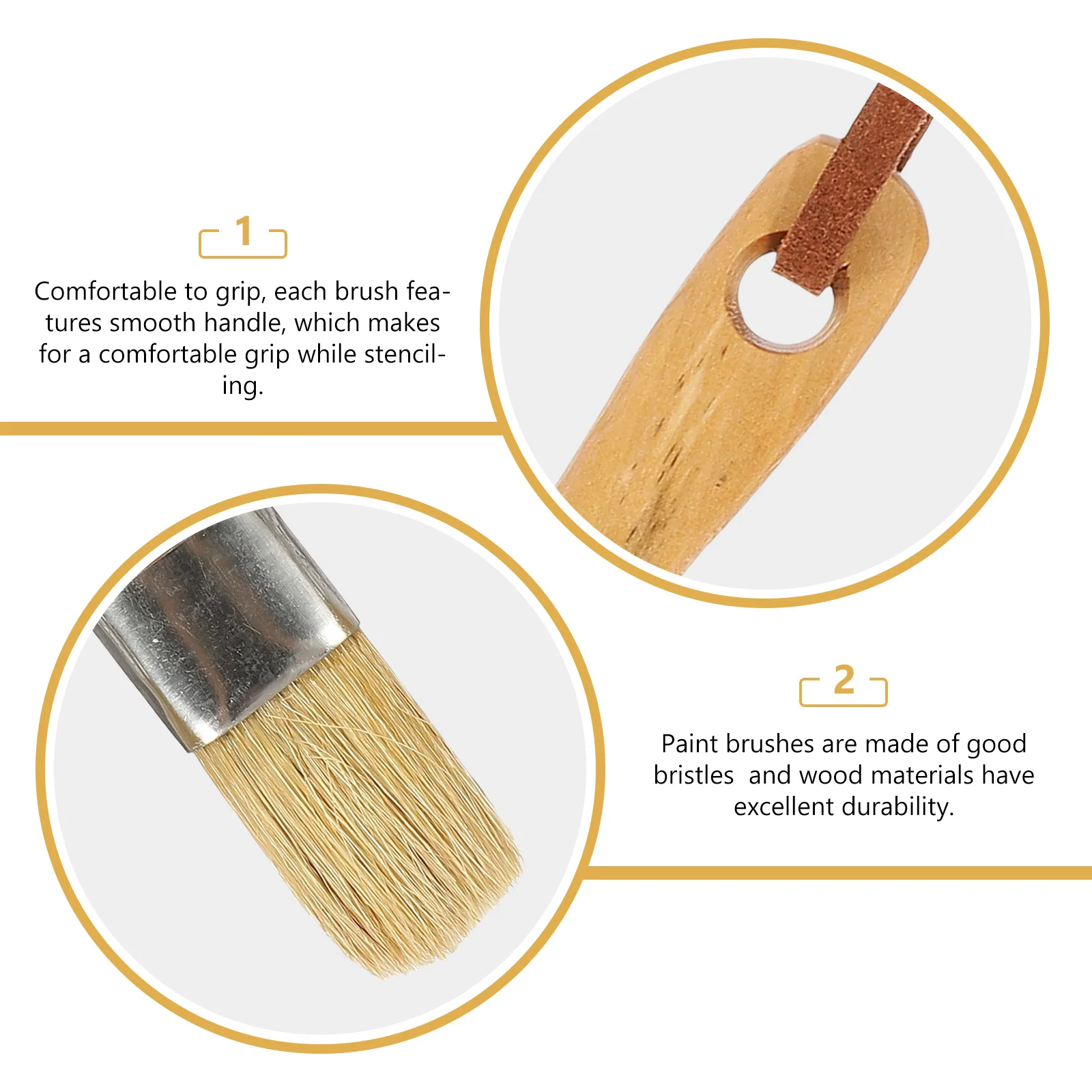 3Pcs Premium Natural Bristle Paint Brushes Wooden Handle for Chalk Milk Latex Paint Smooth Ergonomic Design Multi-Function
3Pcs Premium Natural Bristle Paint Brushes Wooden Handle for Chalk Milk Latex Paint Smooth Ergonomic Design Multi-Function