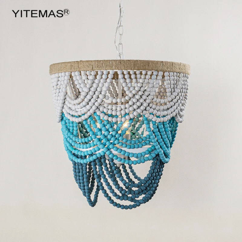 Blue Boho Chandeliers Wooden Beads Lighting French Beaded Chandelier For Bedroom/Living Room Hanging Lamp In Kitchen/Dining Room
Blue Boho Chandeliers Wooden Beads Lighting French Beaded Chandelier For Bedroom/Living Room Hanging Lamp In Kitchen/Dining Room