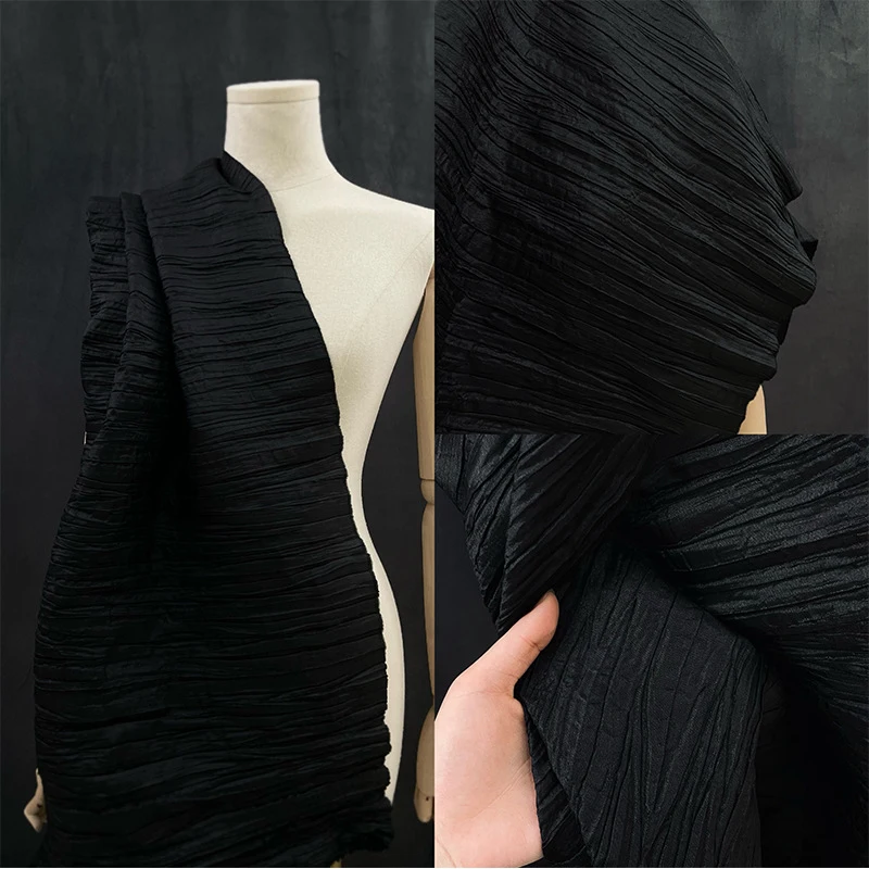 Black solid color pleated glossy silhouette irregular fashion fabric skirt trench coat handmadediyFabric is wrinkle-resistant
Black solid color pleated glossy silhouette irregular fashion fabric skirt trench coat handmadediyFabric is wrinkle-resistant