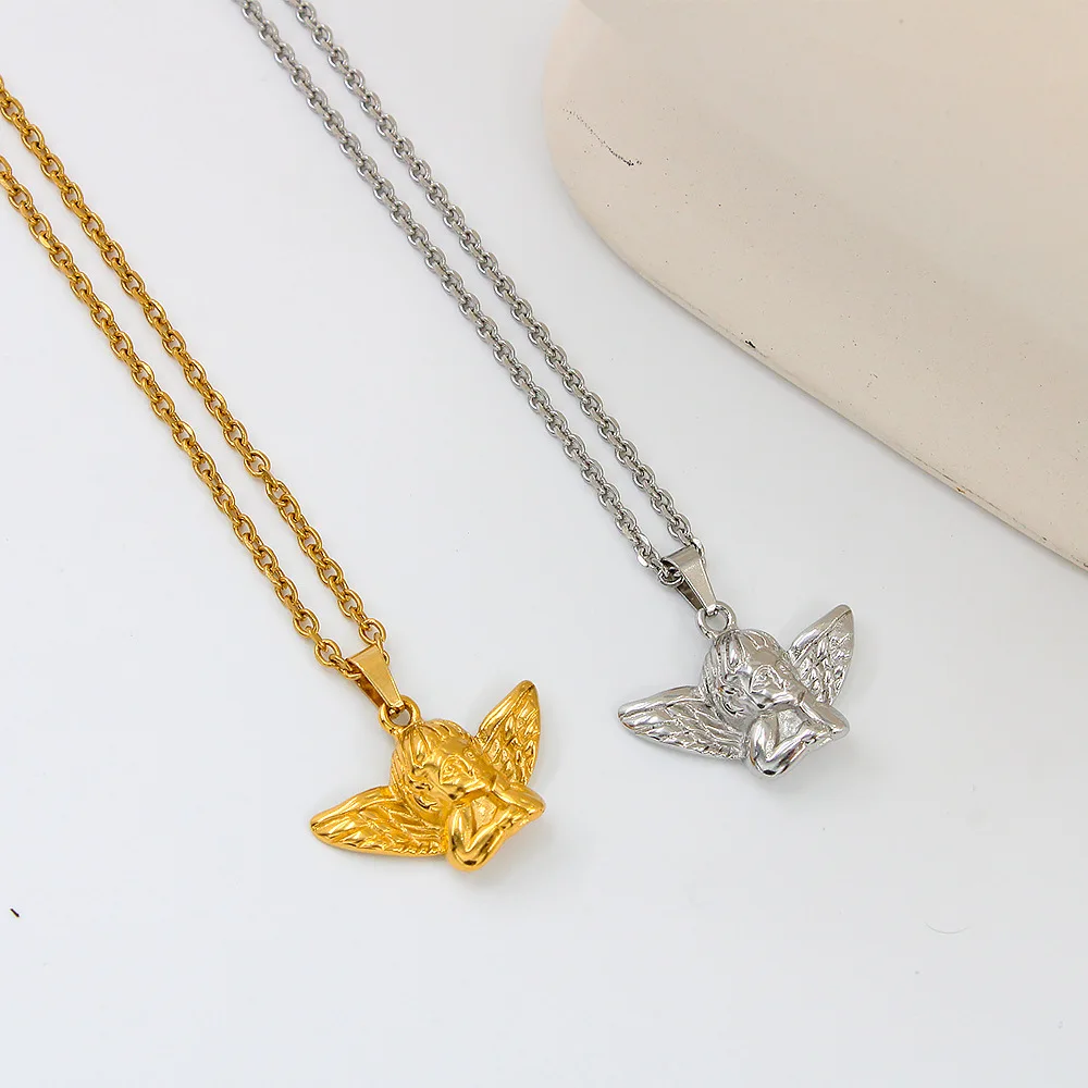 DIY accessories design little angel pendant necklace ins simple titanium steel plated 18K gold premium sense Internet celebrity
DIY accessories design little angel pendant necklace ins simple titanium steel plated 18K gold premium sense Internet celebrity