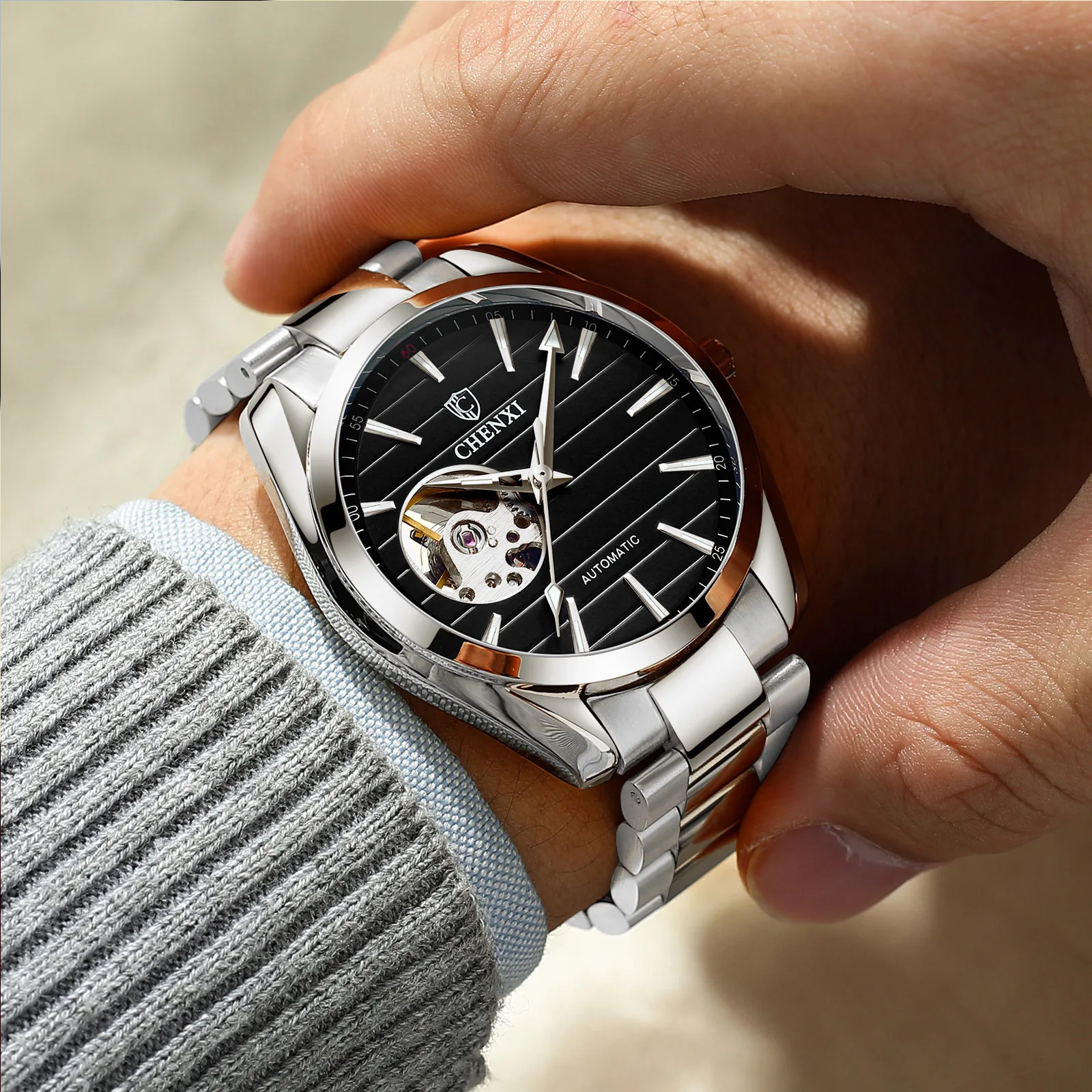 CHENXI Brand Luxury Automatic Watch Man Mechanical Skeleton 40mm Dial High Quality Men's Watches Waterproof Luminous
CHENXI Brand Luxury Automatic Watch Man Mechanical Skeleton 40mm Dial High Quality Men's Watches Waterproof Luminous