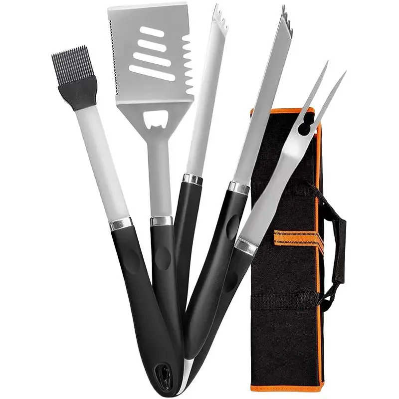 BBQ Tools Barbecue Brush And Spatula With Storage Bag Rust-Proof Heavy-Duty Outdoor Cooking Utensils For Camping Trip Backyard
BBQ Tools Barbecue Brush And Spatula With Storage Bag Rust-Proof Heavy-Duty Outdoor Cooking Utensils For Camping Trip Backyard