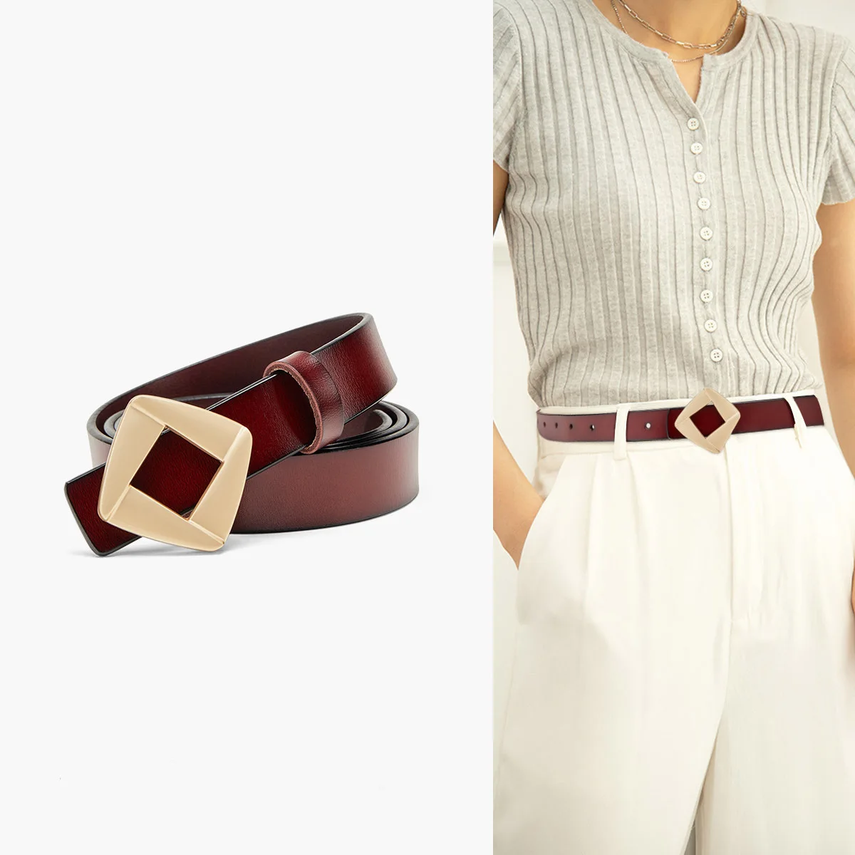 Korean style new versatile women's leather belt, casual simple fashion niche high-end decorative belt
Korean style new versatile women's leather belt, casual simple fashion niche high-end decorative belt