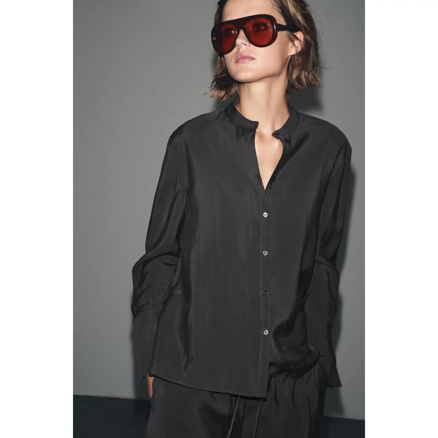 Asymmetric Hem Side Slit Design Long Sve round Ne Drapey irt Early Autumn Arrival Women's Faion Straight Cut irt
Asymmetric Hem Side Slit Design Long Sve round Ne Drapey irt Early Autumn Arrival Women's Faion Straight Cut irt