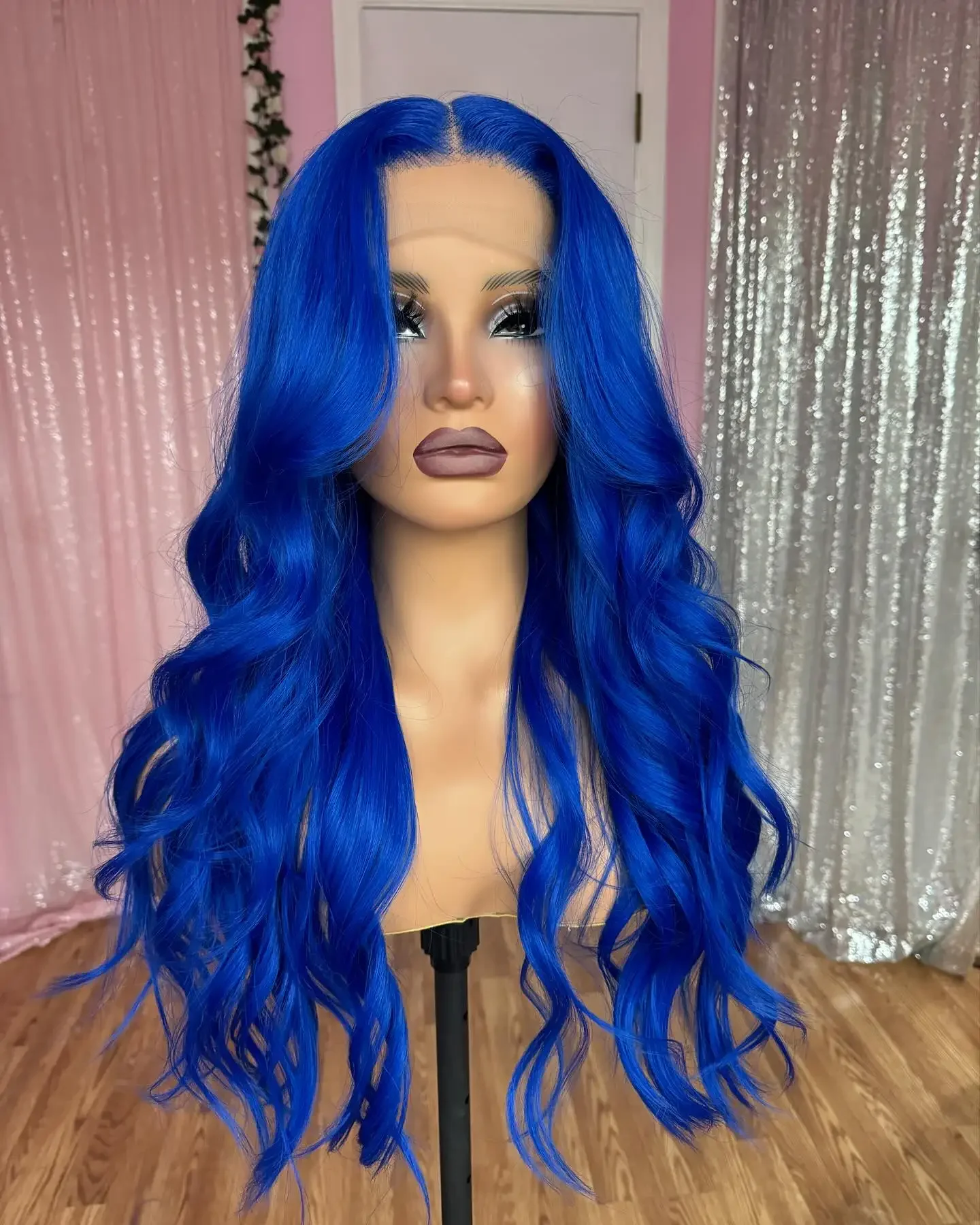 Oley Blue 13x4 Lace Front Body Wave synthetic Wigs Dark Blue Colored HD Transparent Lace Front Wigs For Women Pre Plucked
Oley Blue 13x4 Lace Front Body Wave synthetic Wigs Dark Blue Colored HD Transparent Lace Front Wigs For Women Pre Plucked