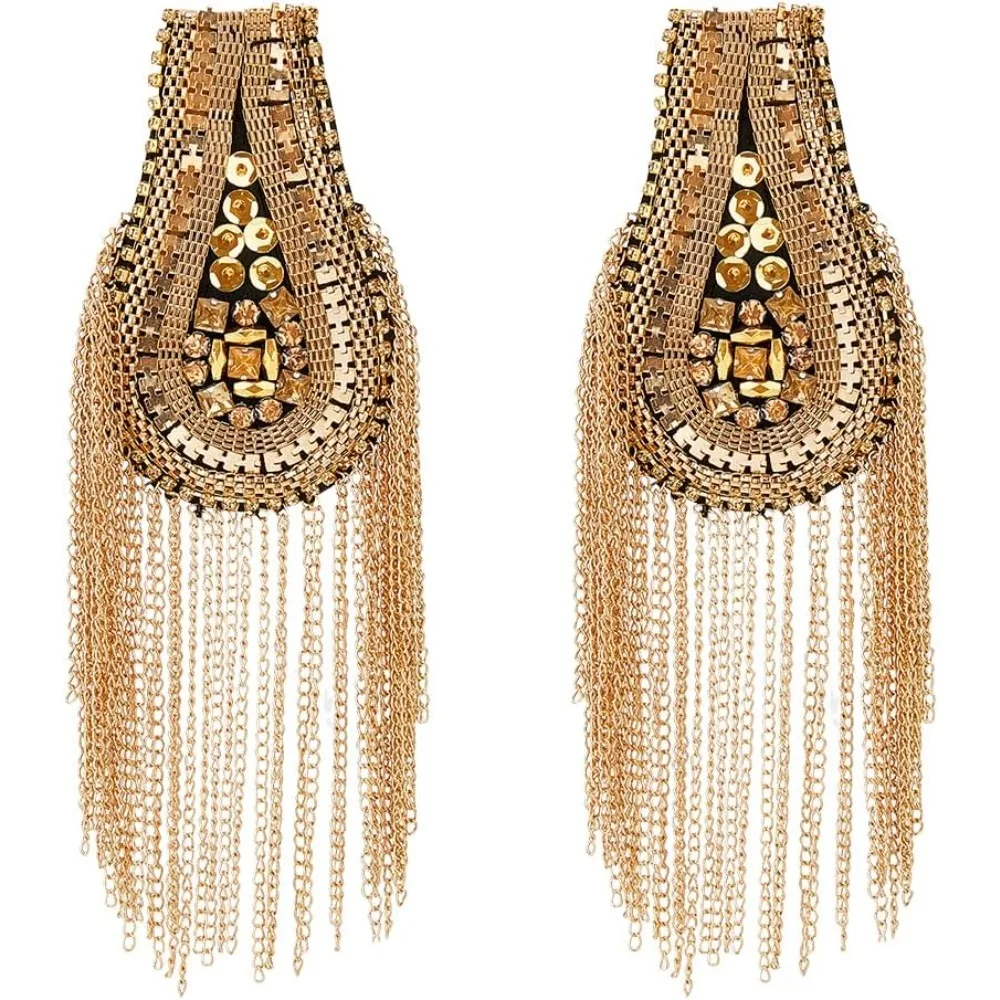 2Pcs Iron Chain Tassel Epaulettes Rhinestone Detachable Shoulder Badge with Cloth Felt Findings PeachPuff 190x56x6.5mm
2Pcs Iron Chain Tassel Epaulettes Rhinestone Detachable Shoulder Badge with Cloth Felt Findings PeachPuff 190x56x6.5mm